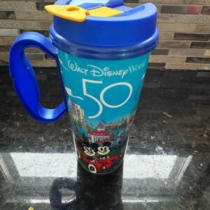 Walt Disney World 50th Anniversary Travel Mug - Blue/Yellow